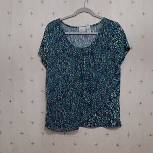 Women's Blue Patterned Top